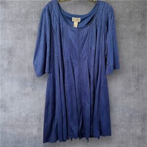 Bethany 3X Blue Gored Swing Dress – Plus Size